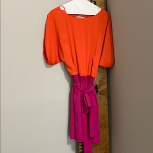 Orange and pink dress